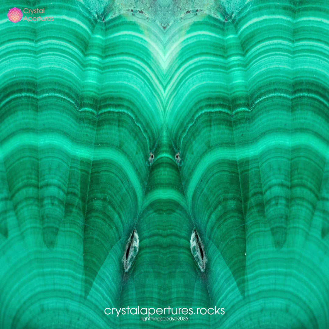 Malachite crystal apparel and accessories – original Crystal Apertures photography © lightningseeds®