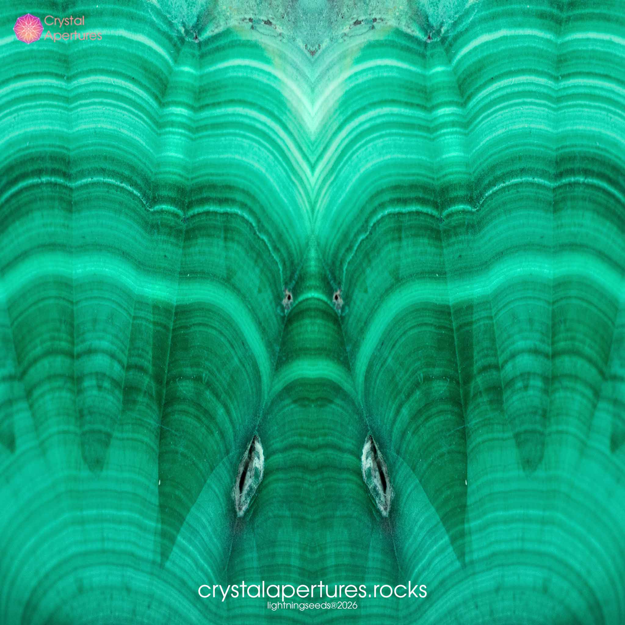 Malachite crystal apparel and accessories – original Crystal Apertures photography © lightningseeds®