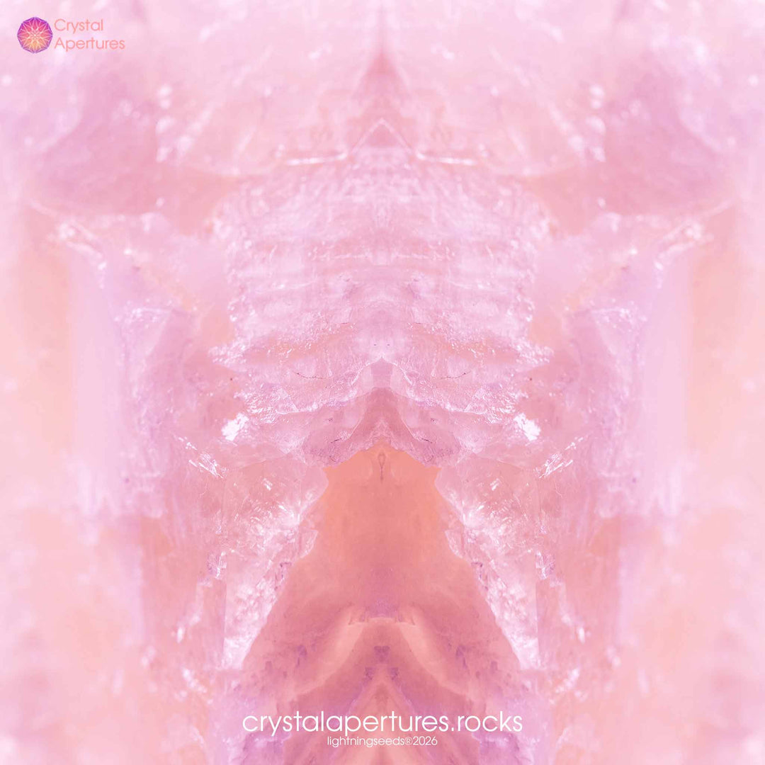 Rose Quartz crystal apparel and accessories – original Crystal Apertures photography © lightningseeds®
