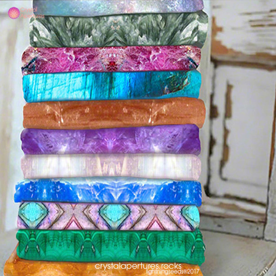 Stack of Crystal fabric for about page