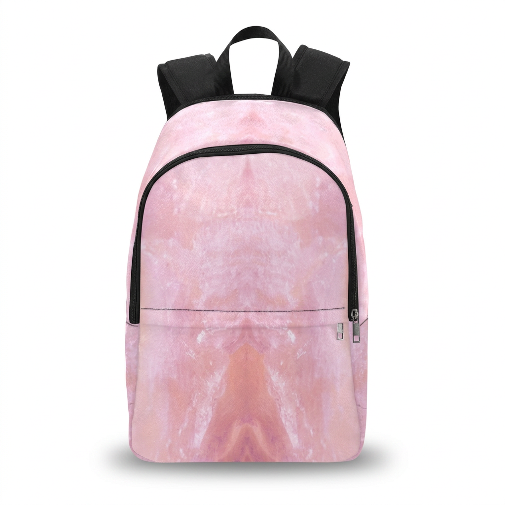 Rose quartz fabric backpack front view