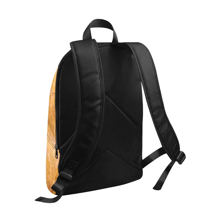 Citrine crystal art fabric backpack – back view, golden abundance wearable art | Crystal Apertures
