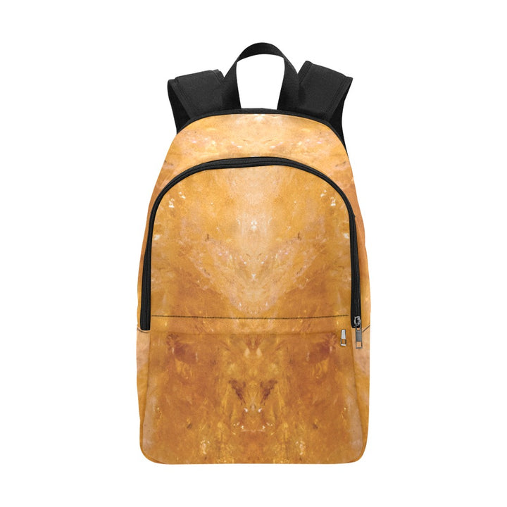 Citrine crystal art fabric backpack – crystal print detail, golden abundance wearable art | Crystal Apertures